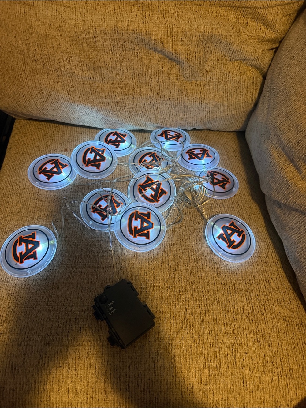 Auburn University LED String Lights - Orange and Blue